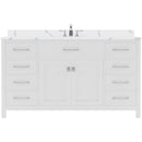 Modern Fittings Caroline 60" Single Bath Vanity with Calacatta Quartz Top and Round Sink