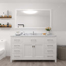 Modern Fittings Caroline 60" Single Bath Vanity with Calacatta Quartz Top and Round Sink