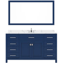 Modern Fittings Caroline 60" Single Bath Vanity with Calacatta Quartz Top and Square Sink