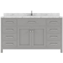 Modern Fittings Caroline 60" Single Bath Vanity with Cultured Marble Quartz Top and Round Sink