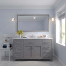 Modern Fittings Caroline 60" Single Bath Vanity with Cultured Marble Quartz Top and Round Sink Faucet