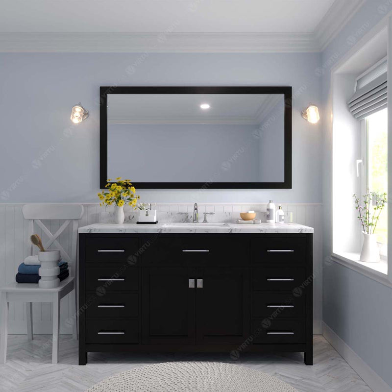 Modern Fittings Caroline 60" Single Bath Vanity with Cultured Marble Quartz Top and Round Sink