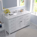 Modern Fittings Caroline 60" Single Bath Vanity with Cultured Marble Quartz Top and Round Sink Faucet