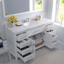 Modern Fittings Caroline 60" Single Bath Vanity with Cultured Marble Quartz Top and Round Sink