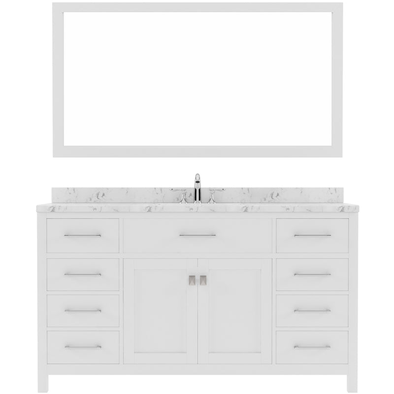 Modern Fittings Caroline 60" Single Bath Vanity with Cultured Marble Quartz Top and Round Sink