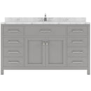 Modern Fittings Caroline 60" Single Bath Vanity with Cultured Marble Quartz Top and Square Sink