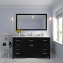 Modern Fittings Caroline 60" Single Bath Vanity with Cultured Marble Quartz Top and Square Sink