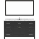 Modern Fittings Caroline 60" Single Bath Vanity with Cultured Marble Quartz Top and Square Sink Faucet