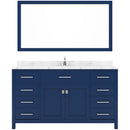 Modern Fittings Caroline 60" Single Bath Vanity with Cultured Marble Quartz Top and Square Sink Faucet