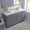 Modern Fittings Caroline 60" Single Bath Vanity with Cultured Marble Quartz Top and Square Sink Faucet