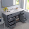 Modern Fittings Caroline 60" Single Bath Vanity with Cultured Marble Quartz Top and Square Sink