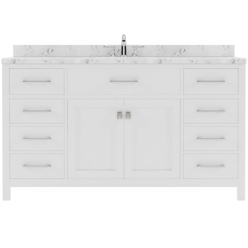 Modern Fittings Caroline 60" Single Bath Vanity with Cultured Marble Quartz Top and Square Sink