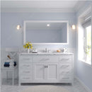 Modern Fittings Caroline 60" Single Bath Vanity with Cultured Marble Quartz Top and Square Sink Faucet