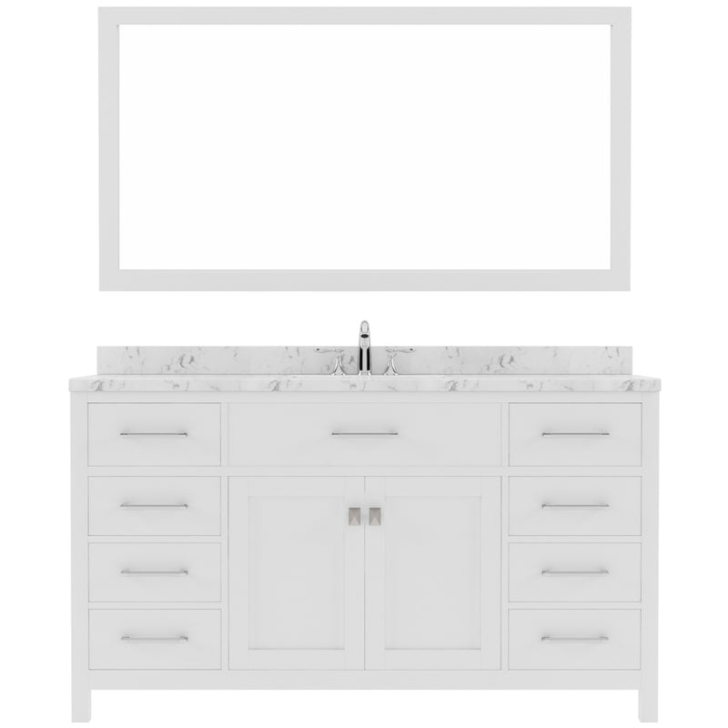 Modern Fittings Caroline 60" Single Bath Vanity with Cultured Marble Quartz Top and Square Sink