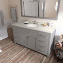 Modern Fittings Caroline 60" Single Bath Vanity with Quartz Top and Round Sink Faucet