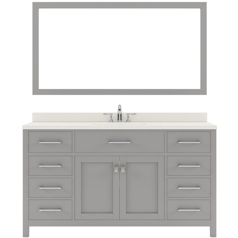 Modern Fittings Caroline 60" Single Bath Vanity with Quartz Top and Round Sink Faucet