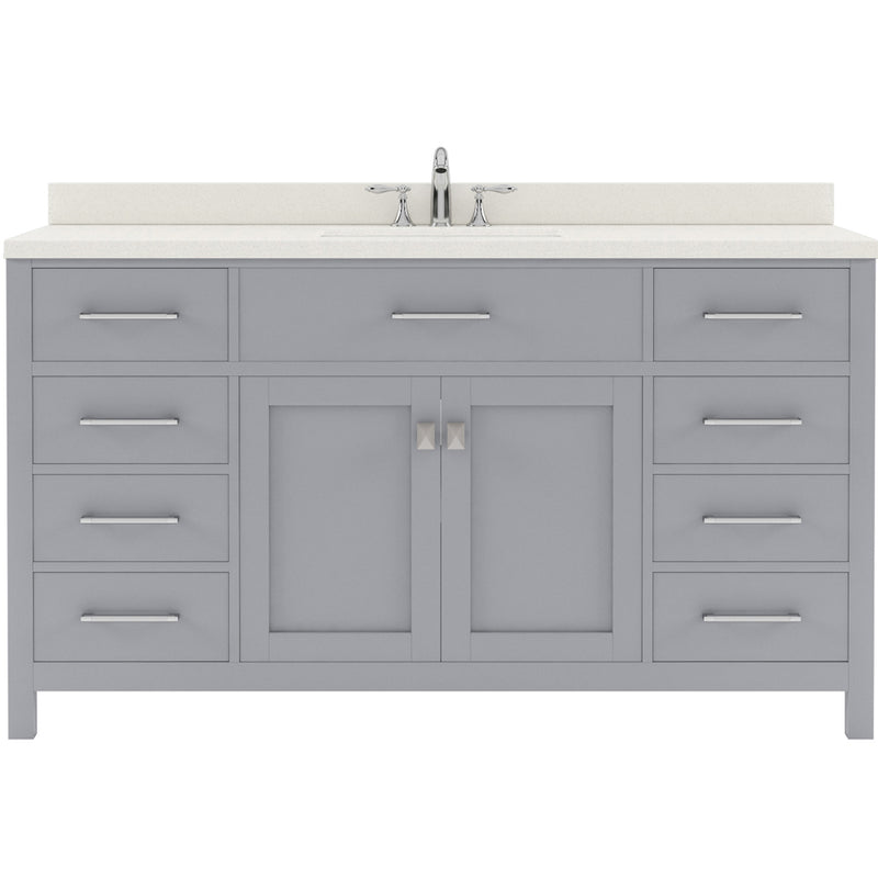 Modern Fittings Caroline 60" Single Bath Vanity with Quartz Top and Round Sink