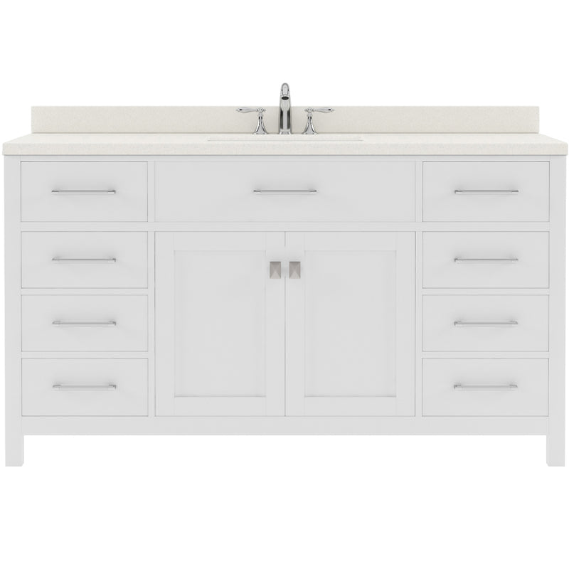 Modern Fittings Caroline 60" Single Bath Vanity with Quartz Top and Round Sink