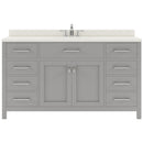 Modern Fittings Caroline 60" Single Bath Vanity with Quartz Top and Square Sink