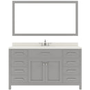 Modern Fittings Caroline 60" Single Bath Vanity with Quartz Top and Square Sink Faucet