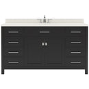 Modern Fittings Caroline 60" Single Bath Vanity with Quartz Top and Square Sink