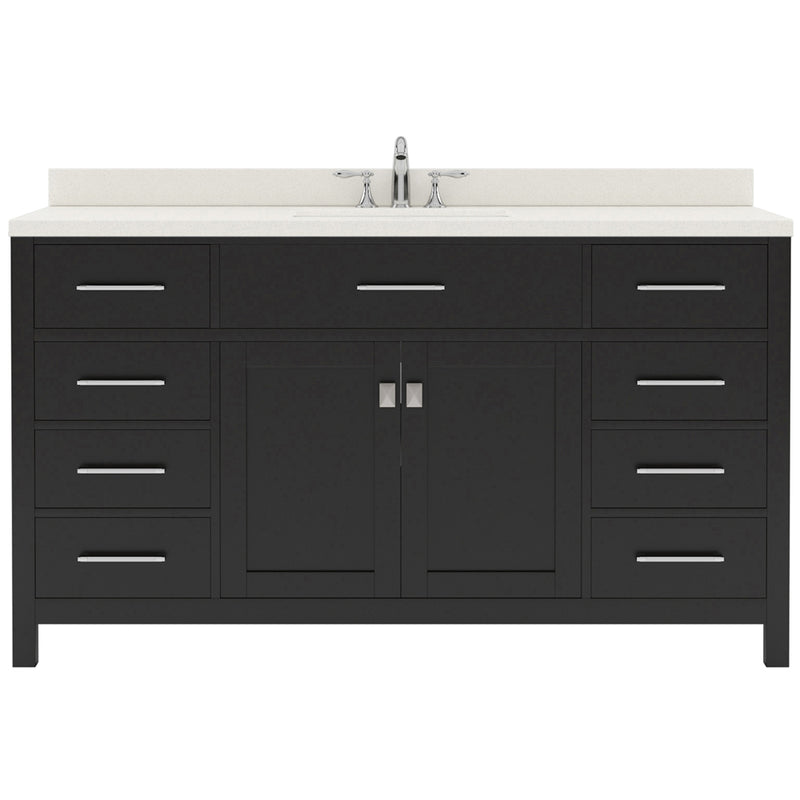 Modern Fittings Caroline 60" Single Bath Vanity with Quartz Top and Square Sink