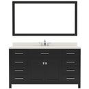 Modern Fittings Caroline 60" Single Bath Vanity with Quartz Top and Square Sink Faucet