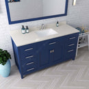 Modern Fittings Caroline 60" Single Bath Vanity with Quartz Top and Square Sink