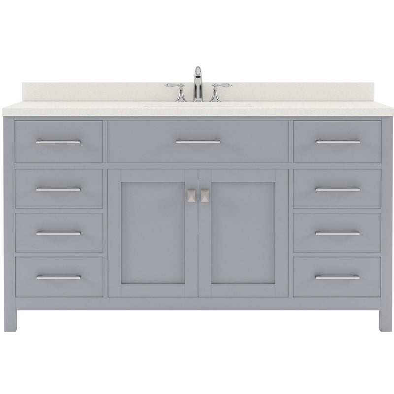 Modern Fittings Caroline 60" Single Bath Vanity with Quartz Top and Square Sink