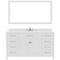 Modern Fittings Caroline 60" Single Bath Vanity with Quartz Top and Square Sink Faucet