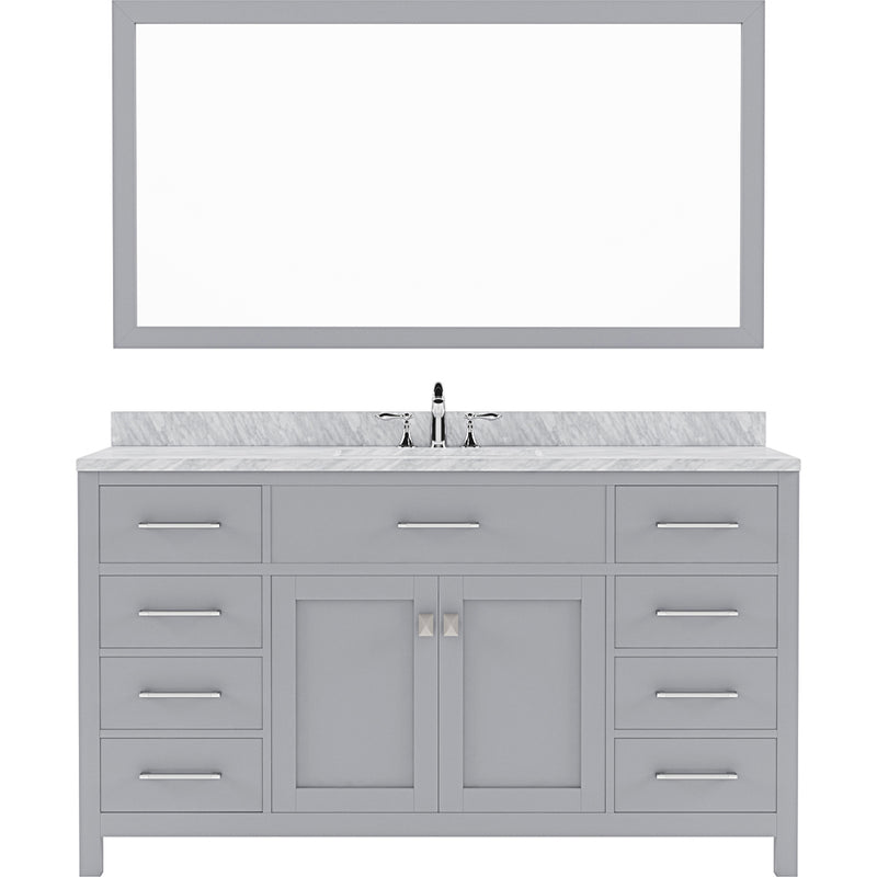 Modern Fittings Caroline 60" Single Bath Vanity with Marble Top and Round Sink Faucet