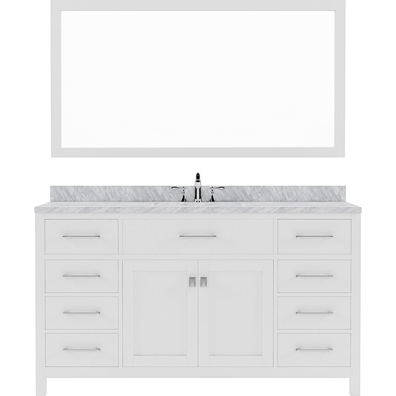 Modern Fittings Caroline 60" Single Bath Vanity with Marble Top and Round Sink