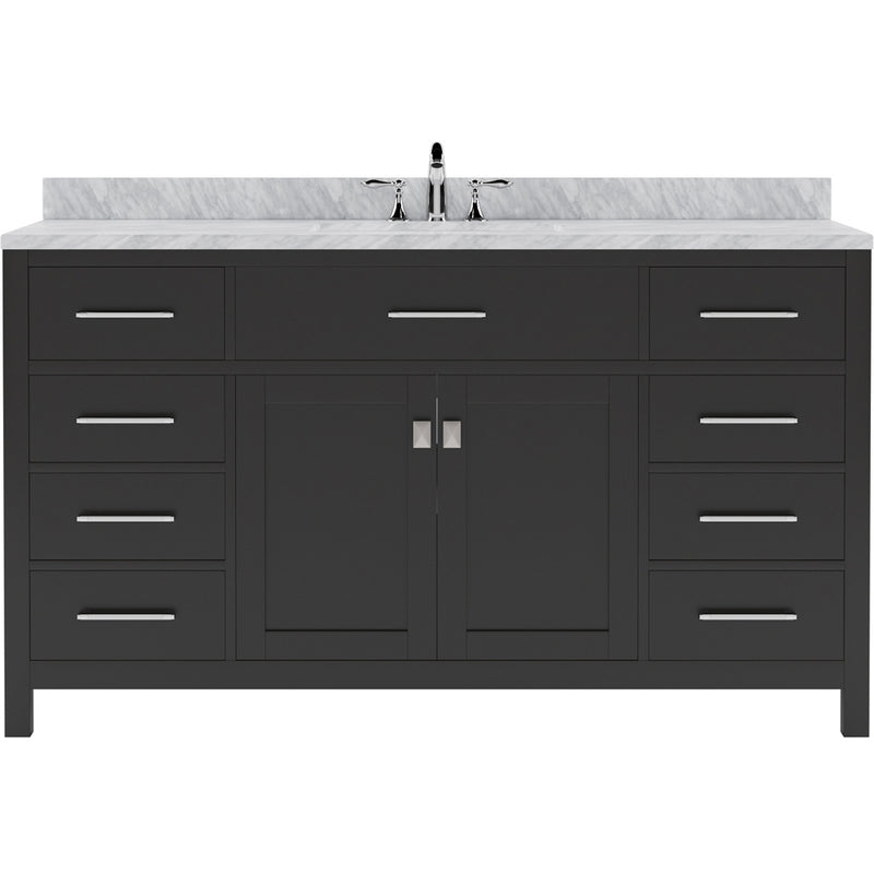 Modern Fittings Caroline 60" Single Bath Vanity with Marble Top and Square Sink