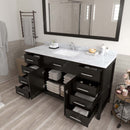 Modern Fittings Caroline 60" Single Bath Vanity with Marble Top and Square Sink