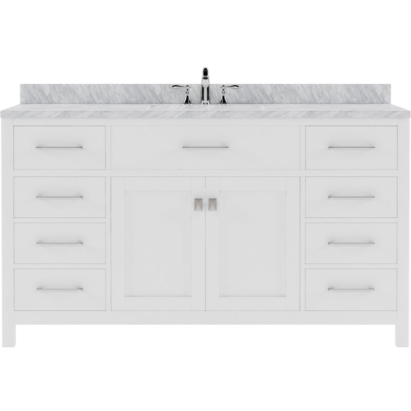 Modern Fittings Caroline 60" Single Bath Vanity with Marble Top and Square Sink