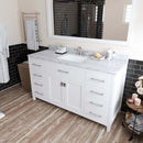 Modern Fittings Caroline 60" Single Bath Vanity with Marble Top and Square Sink Faucet