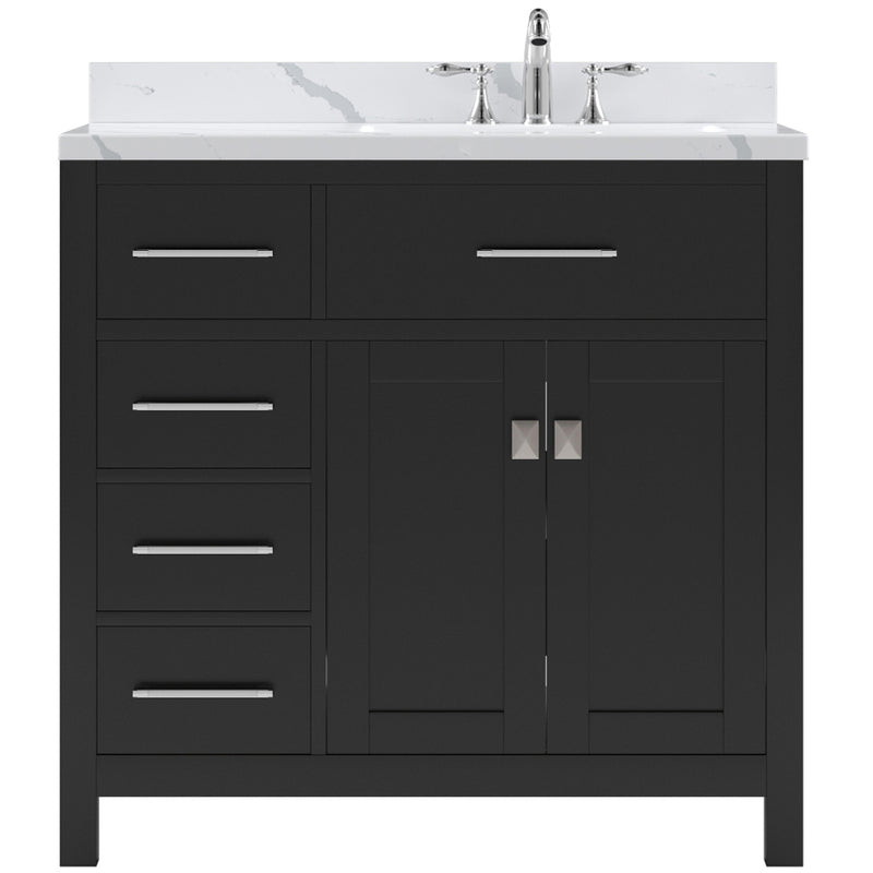 Modern Fittings Caroline Parkway 36" Single Bath Vanity with Calacatta Quartz Top and Round Sink