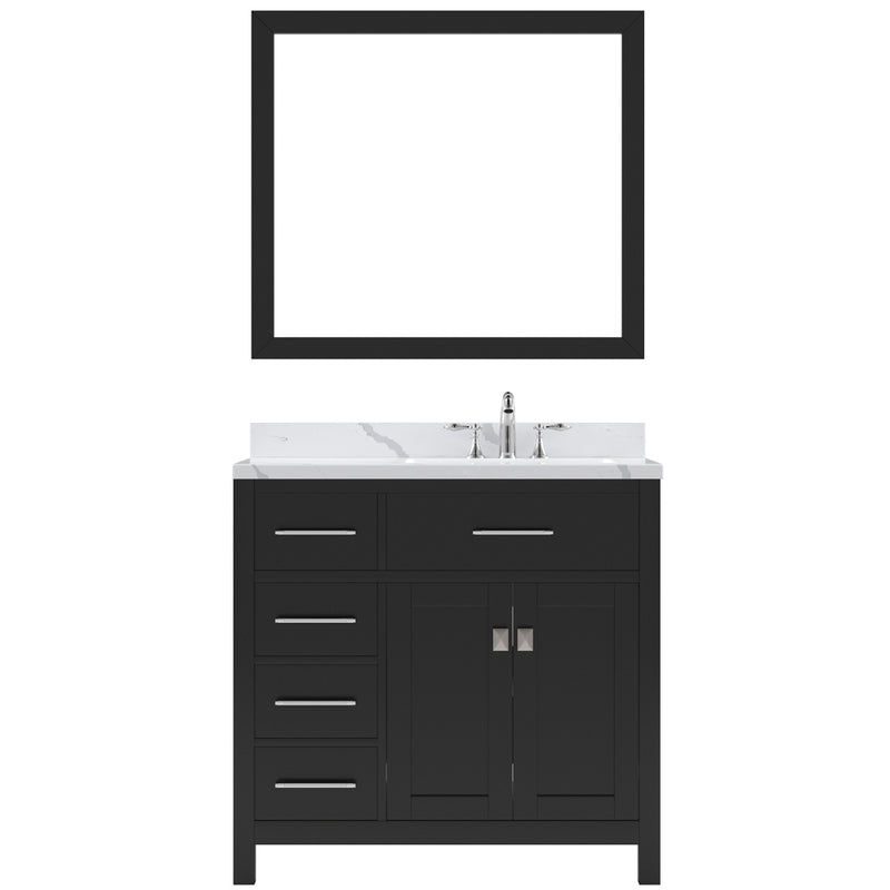 Modern Fittings Caroline Parkway 36" Single Bath Vanity with Calacatta Quartz Top and Round Sink