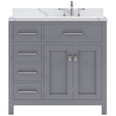 Modern Fittings Caroline Parkway 36" Single Bath Vanity with Calacatta Quartz Top and Round Sink