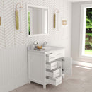 Modern Fittings Caroline Parkway 36" Single Bath Vanity with Calacatta Quartz Top and Round Sink