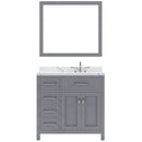 Modern Fittings Caroline Parkway 36" Single Bath Vanity with Calacatta Quartz Top and Square Sink Faucet