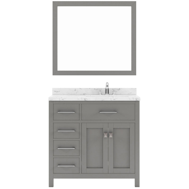 Modern Fittings Caroline Parkway 36" Single Bath Vanity with Cultured Marble Quartz Top and Round Sink Faucet