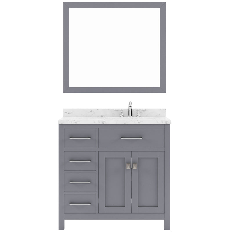 Modern Fittings Caroline Parkway 36" Single Bath Vanity with Cultured Marble Quartz Top and Round Sink