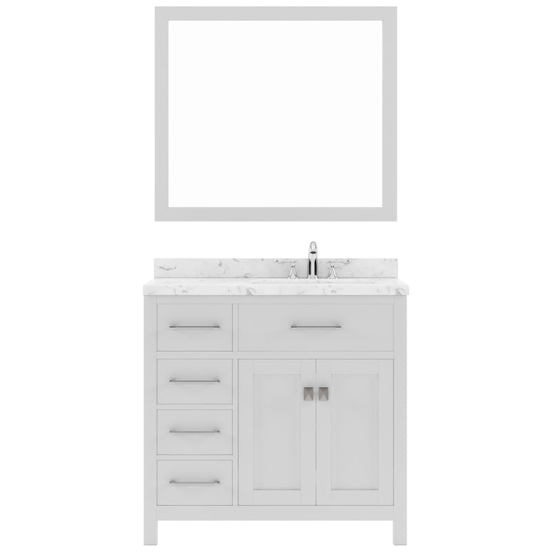 Modern Fittings Caroline Parkway 36" Single Bath Vanity with Cultured Marble Quartz Top and Round Sink