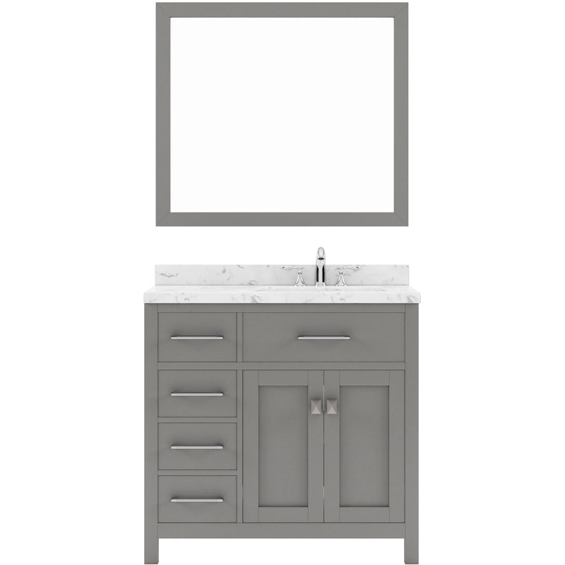 Modern Fittings Caroline Parkway 36" Single Bath Vanity with Cultured Marble Quartz Top and Square Sink