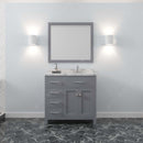 Modern Fittings Caroline Parkway 36" Single Bath Vanity with Cultured Marble Quartz Top and Square Sink Faucet