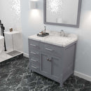 Modern Fittings Caroline Parkway 36" Single Bath Vanity with Cultured Marble Quartz Top and Square Sink