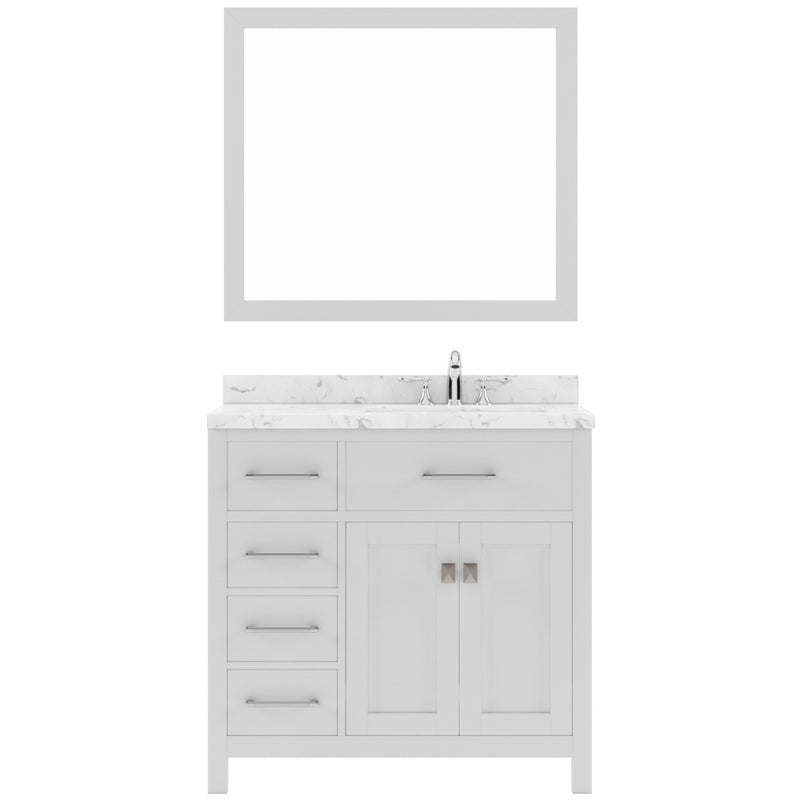 Modern Fittings Caroline Parkway 36" Single Bath Vanity with Cultured Marble Quartz Top and Square Sink