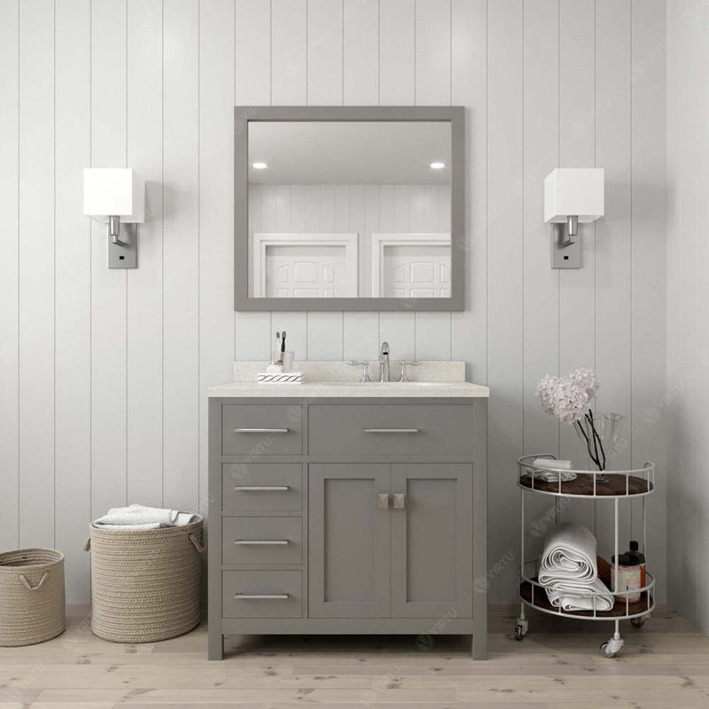 Modern Fittings Caroline Parkway 36" Single Bath Vanity with Quartz Top and Round