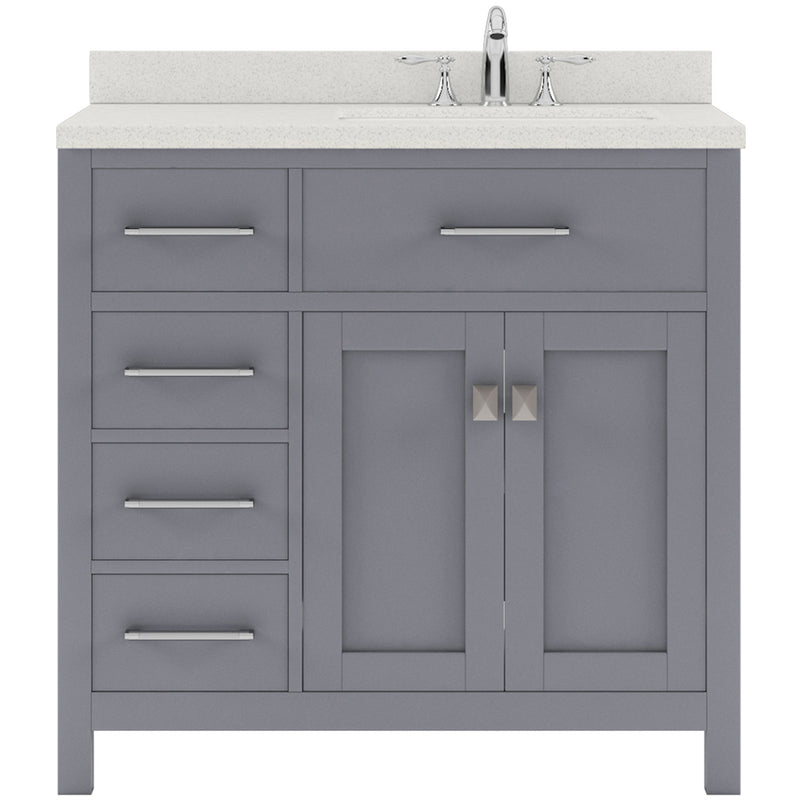 Modern Fittings Caroline Parkway 36" Single Bath Vanity with Quartz Top and Round